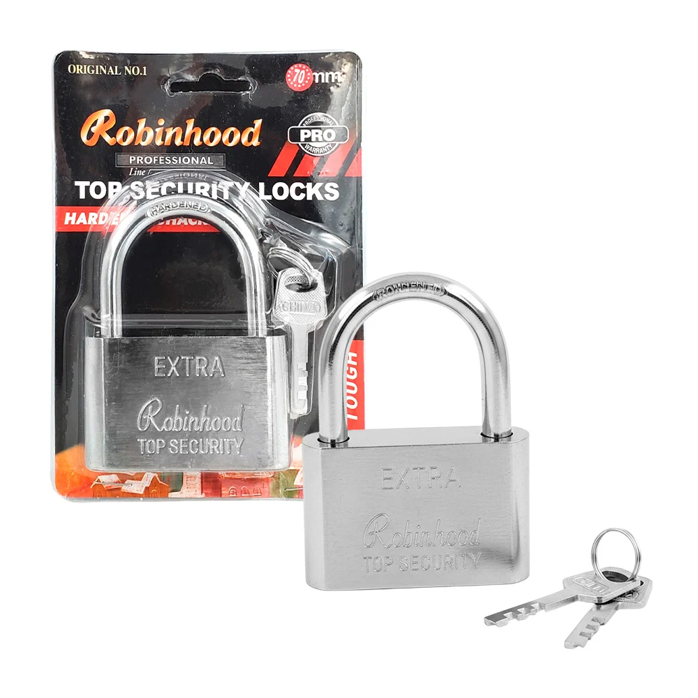 Candado robinhood de 70mm con gancho medio, alta seguridad + juego de…