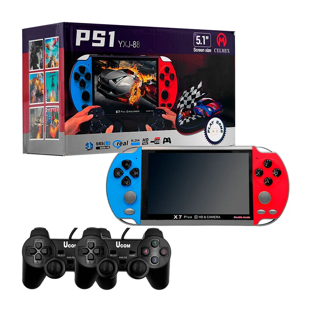 Consola portátil con pantalla de 5.1 pulgada, 2 controles, 20000 jueg…