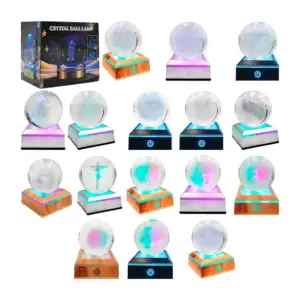 Lámpara usb en forma de esfera con diseño 3d + base giratoria de plás…