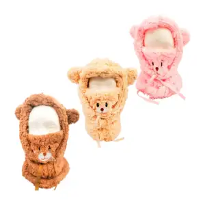 Gorro infantil tipo pasamontaña, afelpado con orejas, ajustable, vari…