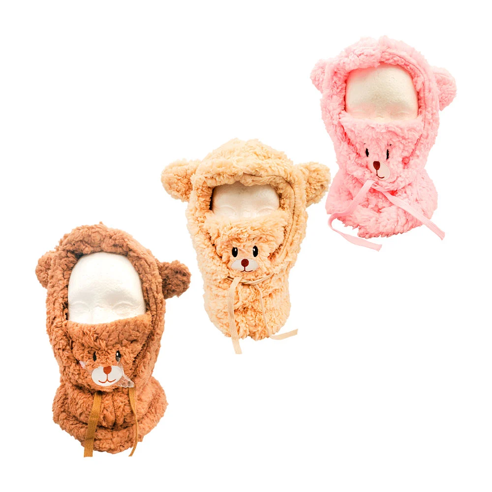 Gorro infantil tipo pasamontaña, afelpado con orejas, ajustable, vari…