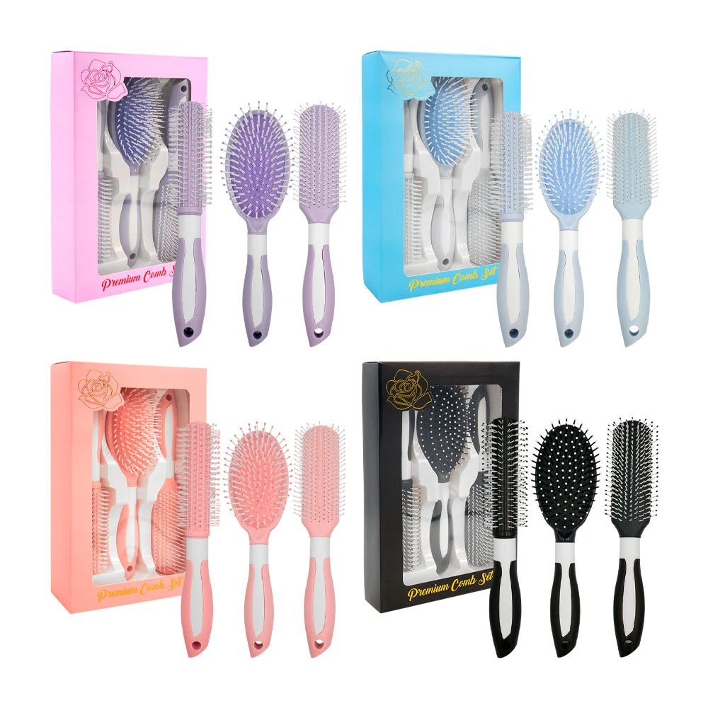 Set de cepillos para el cabello, cepillo redondo y cepillo rectangula…
