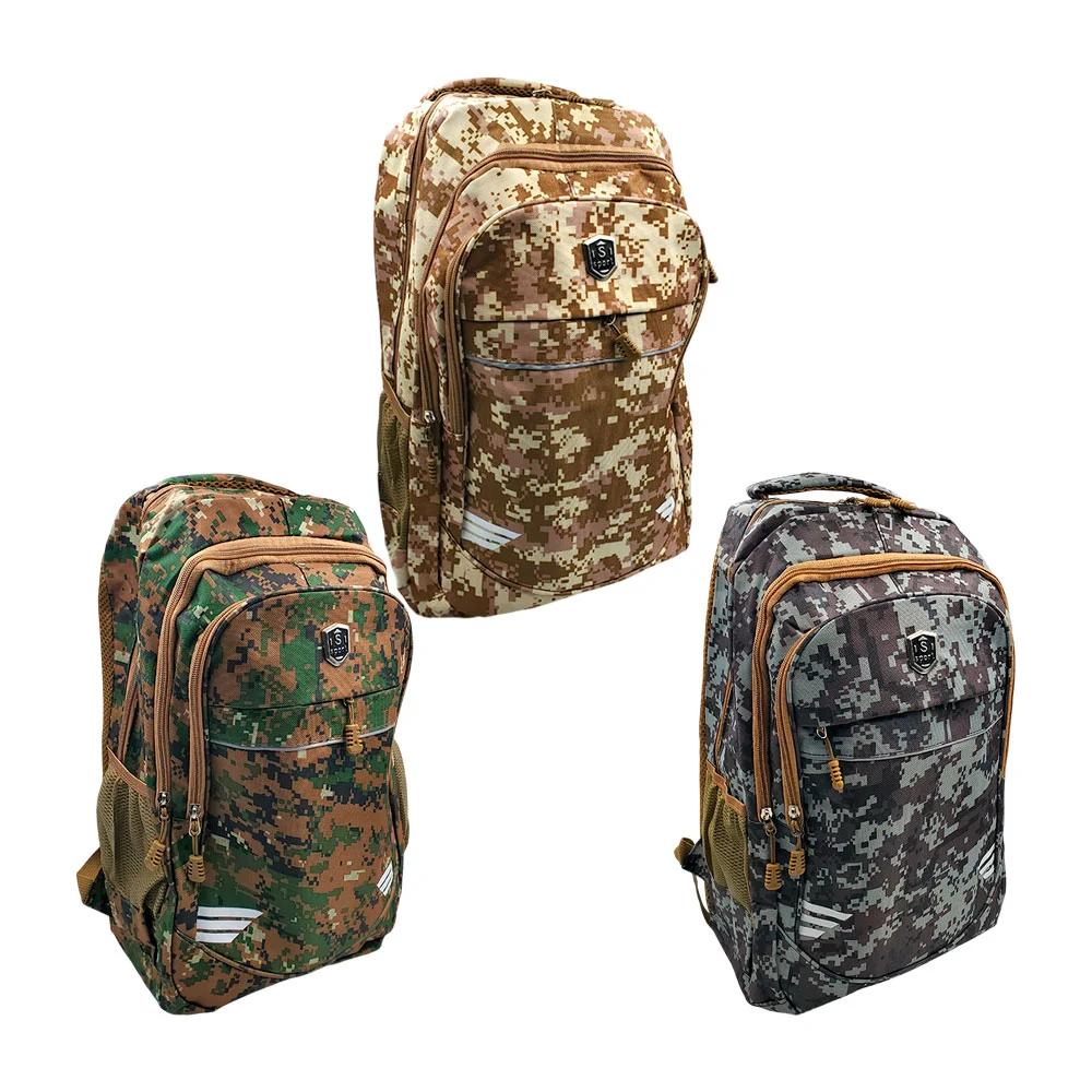 Mochila con emblema sport con 4 compartimientos y diseño de camuflaje…