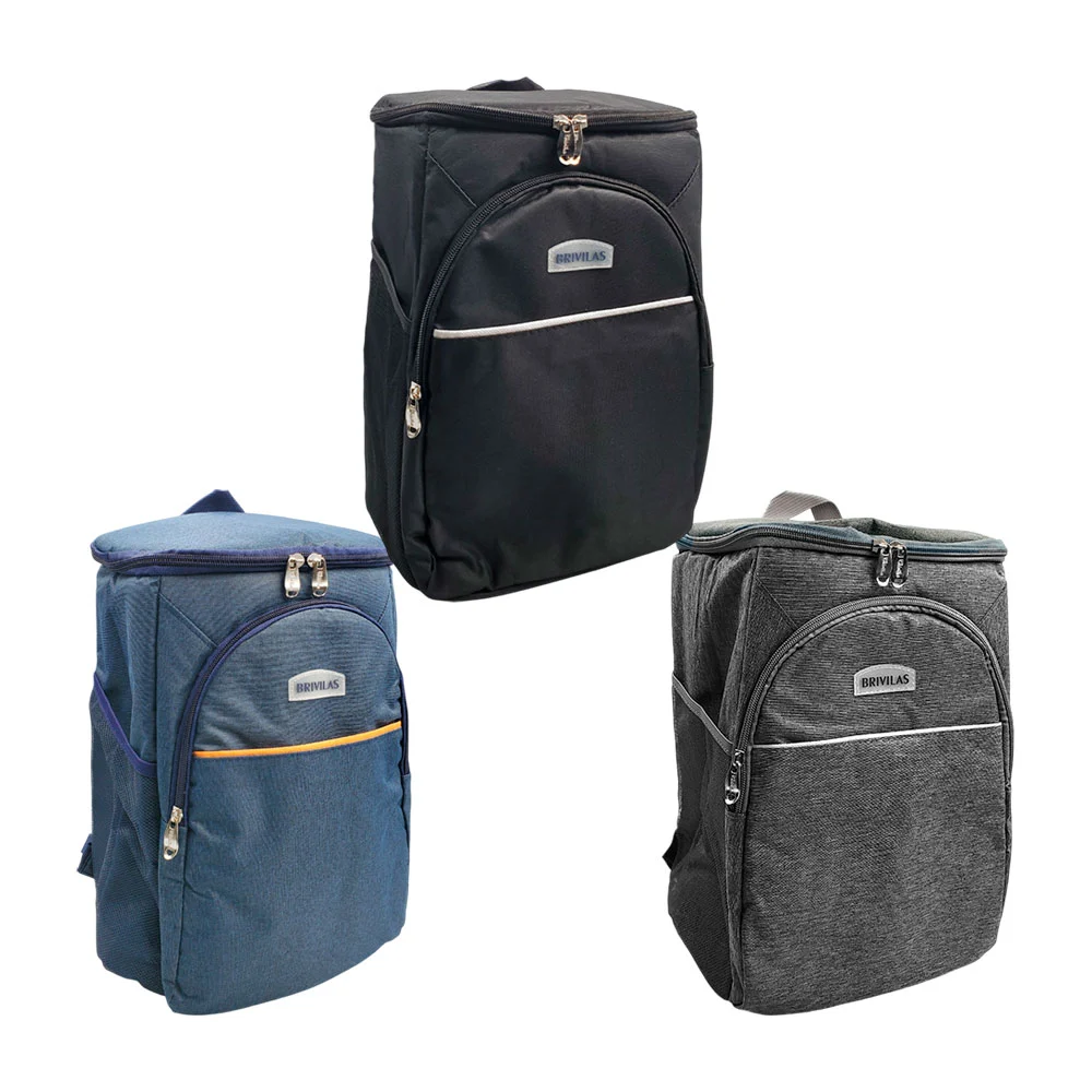 Lonchera tipo mochila brivilas con 3 compartimientos, 26x20x36cm, var…