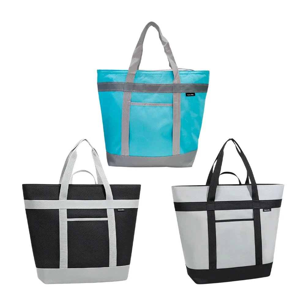 Bolsa tipo lonchera térmica con cierre y 2 compartimientos 50x40x20cm