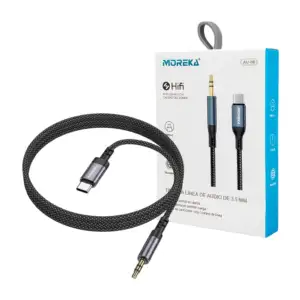 Cable auxiliar moreka, tipo c a línea de audio 3.5mm / au-08