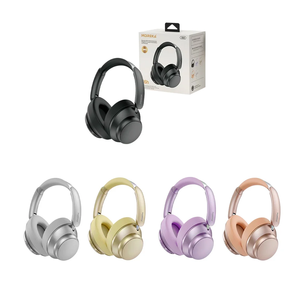 Audifonos de diadema inalámbricos, plegables, con soporte + puerto au…