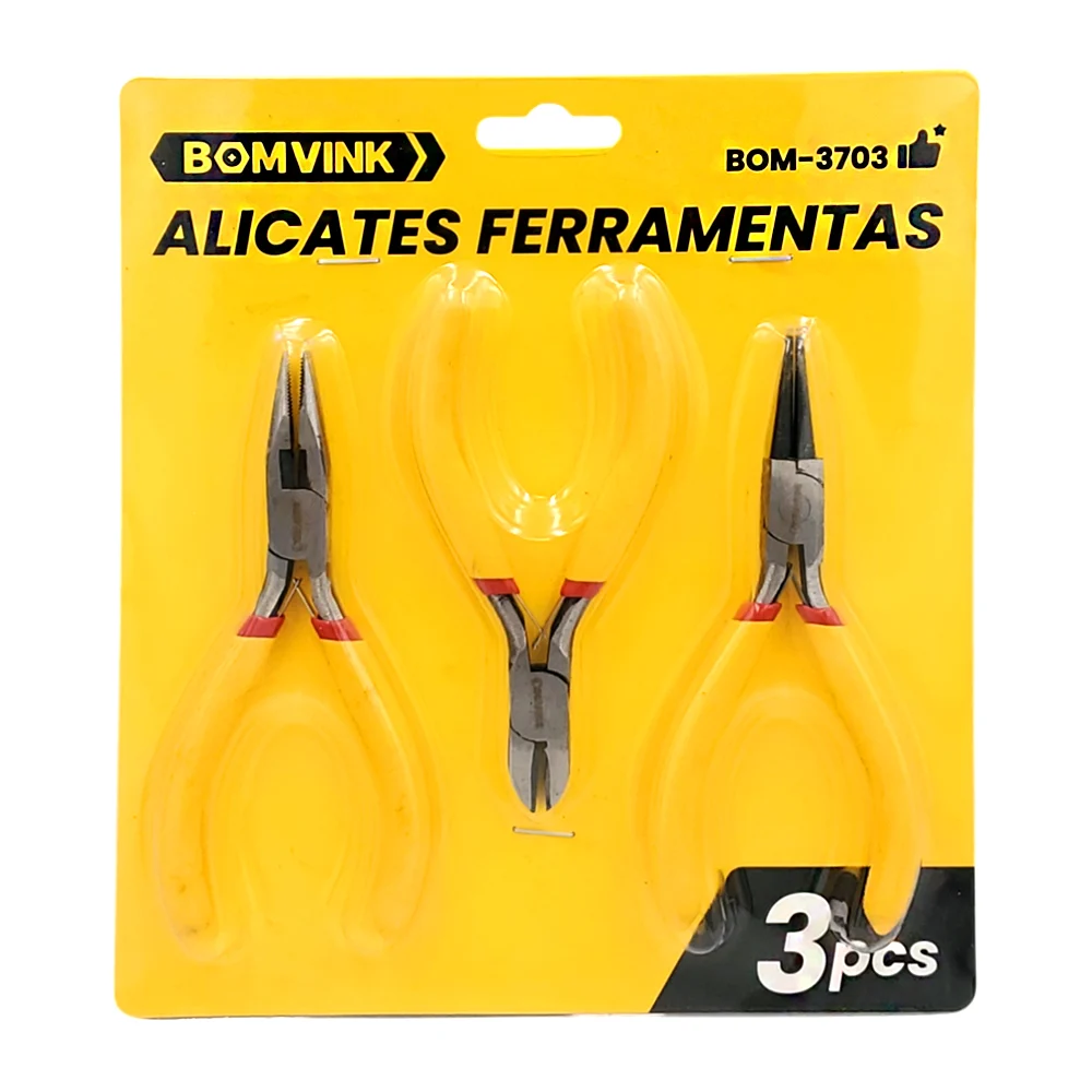 Juego de 3 pinzas alicates con diferentes puntas y mango antideslizan…