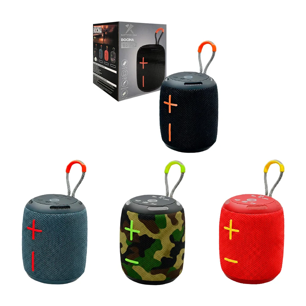 Bocina pequeña cilíndrica, inalámbrica, puerto auxiliar, usb y tf, so…