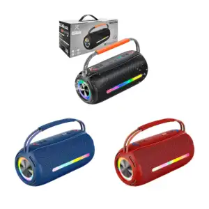 Bocina inalámbrica serie disco, cilíndrica, puerto tf, auxiliar y usb…