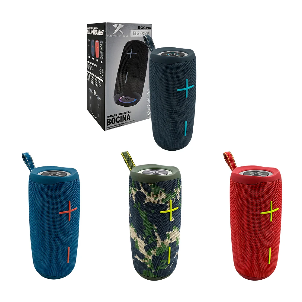 Bocina inalámbrica, cilíndrica con puerto tf, auxiliar y usb, sonido …