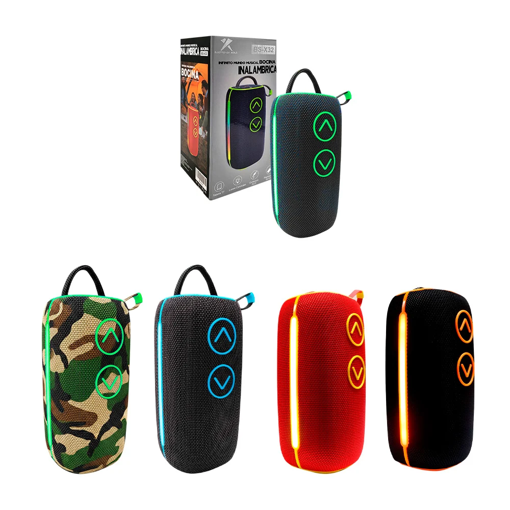 Bocina inalámbrica cilíndrica, sonido 360, puerto auxiliar, usb y tf …