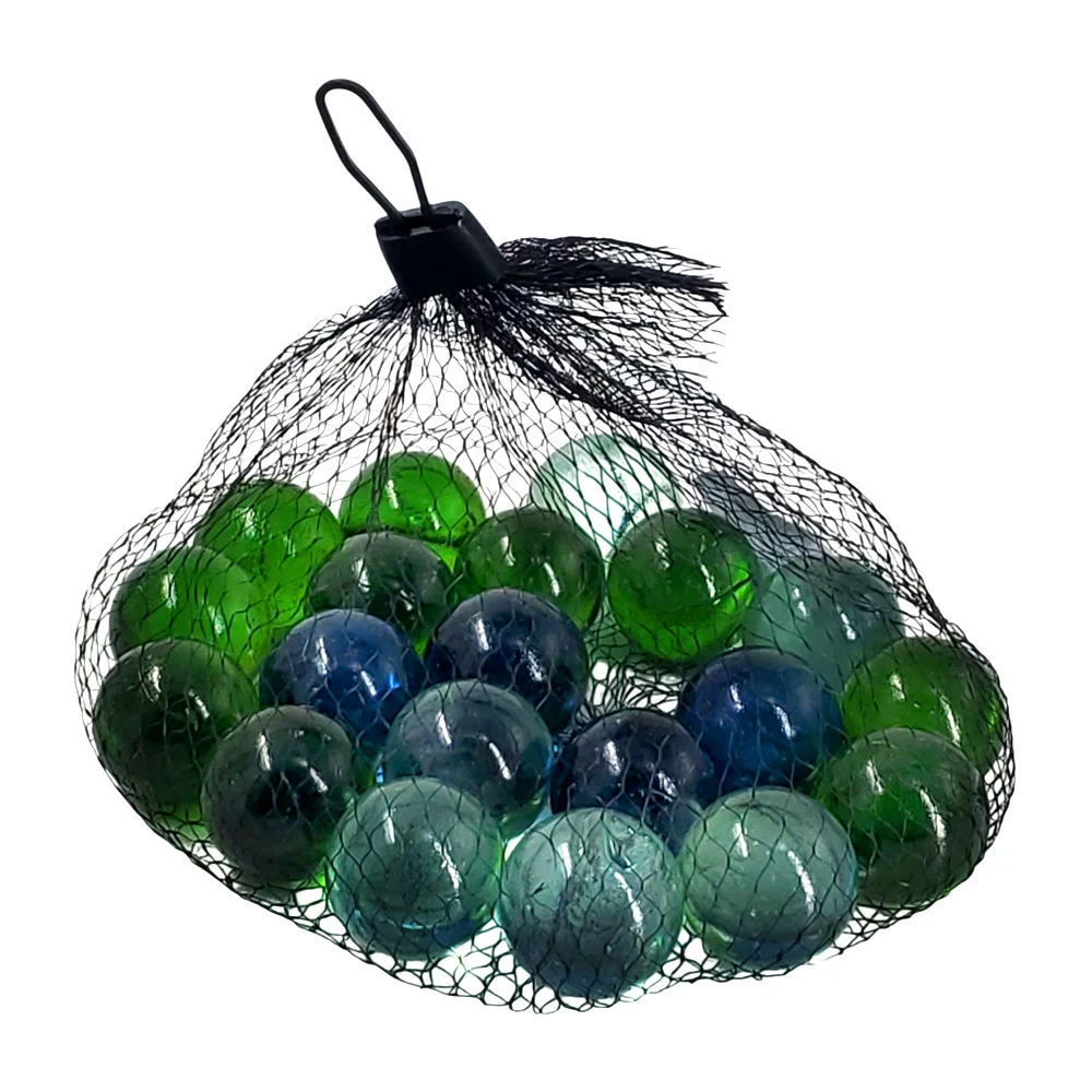 Bolsa tipo costal con 20 canicas de 2.5cm, variedad de colores / c2044