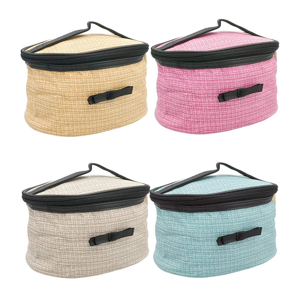 Bolsa cosmetiquera ovalada con detalle de moño - listón, 20x12cm / cb…