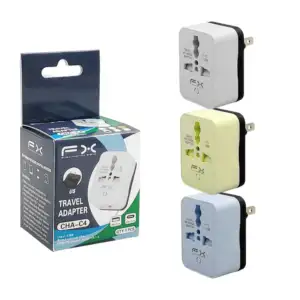 Enchufe adaptador universal para viaje, multiples conectores, 1 usb-c…