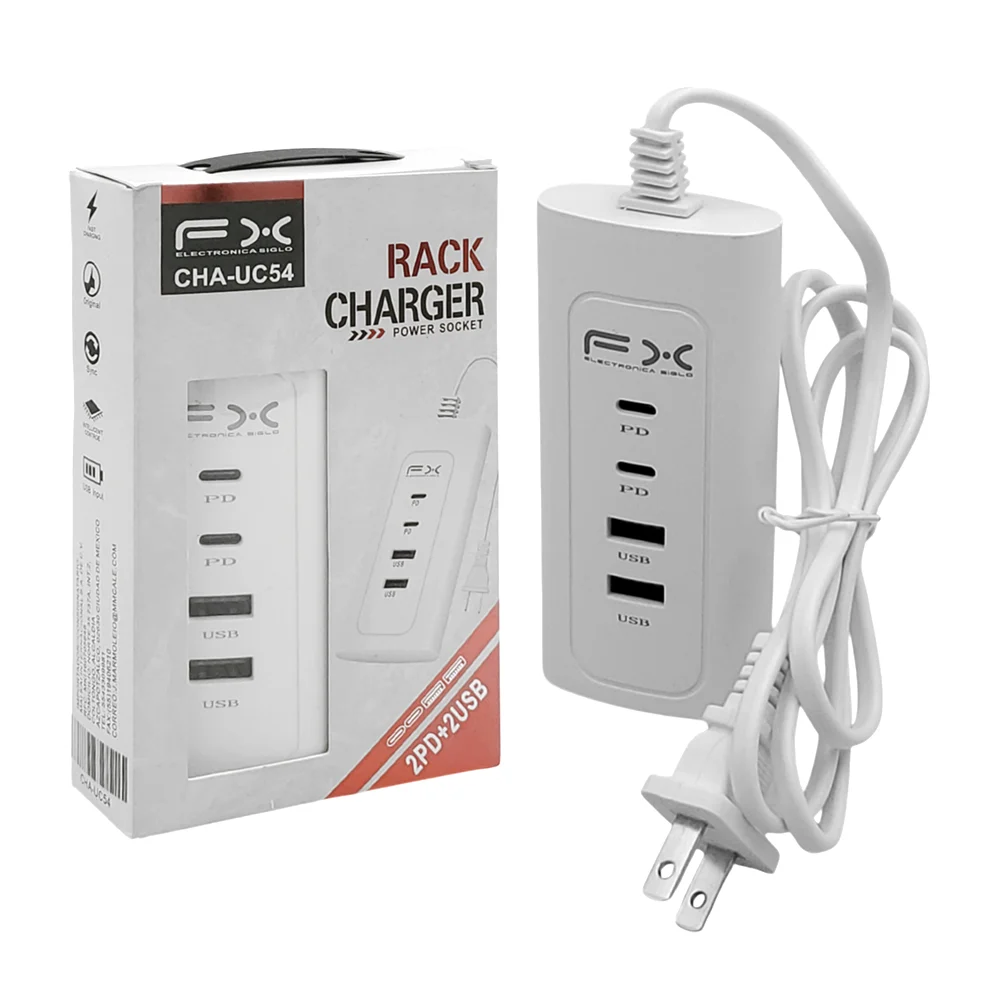 Hub fx multifuncional, 2 puertos usb-c y 2 puertos usb, conexión bifa…