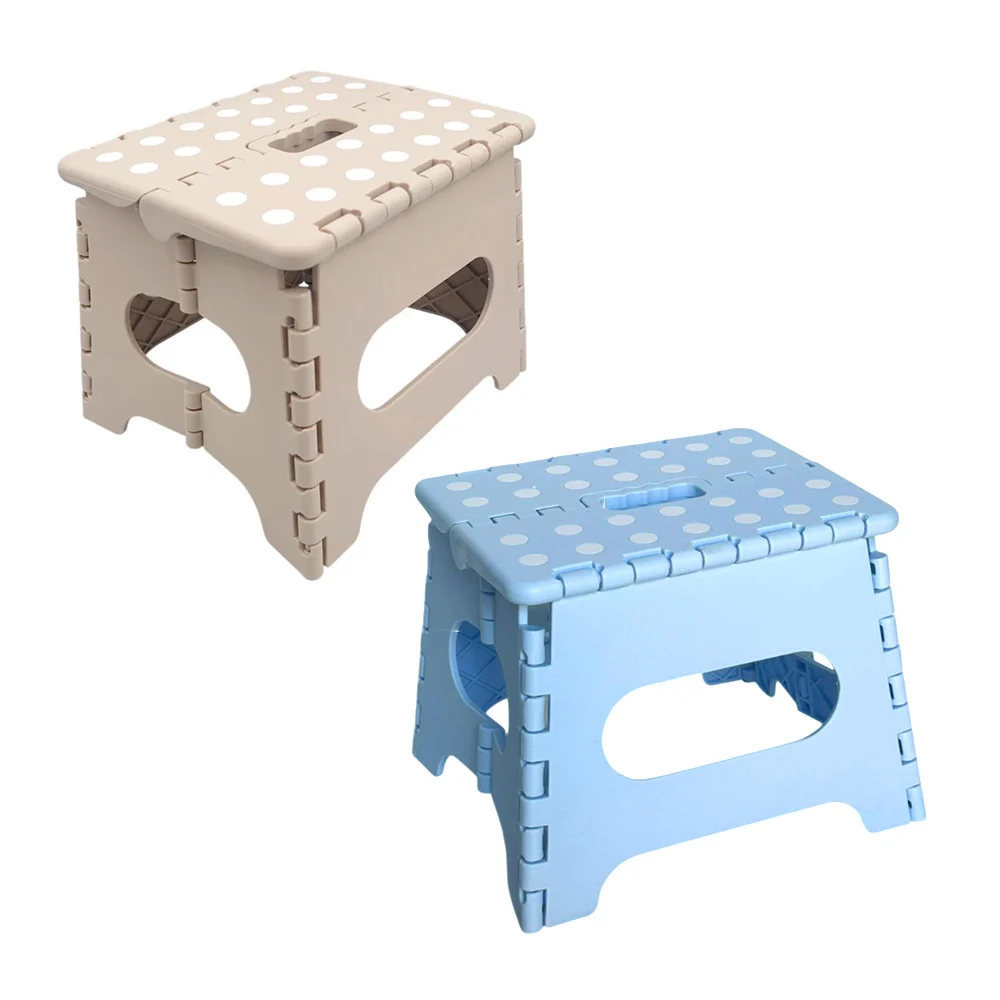 Taburete banco plegable infantil con lunares blancos, 25x22x19cm, var…