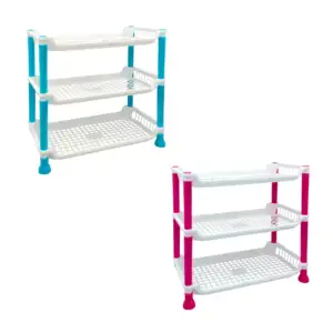 Estante organizador rectangular multiusos de plástico con 3 niveles /…