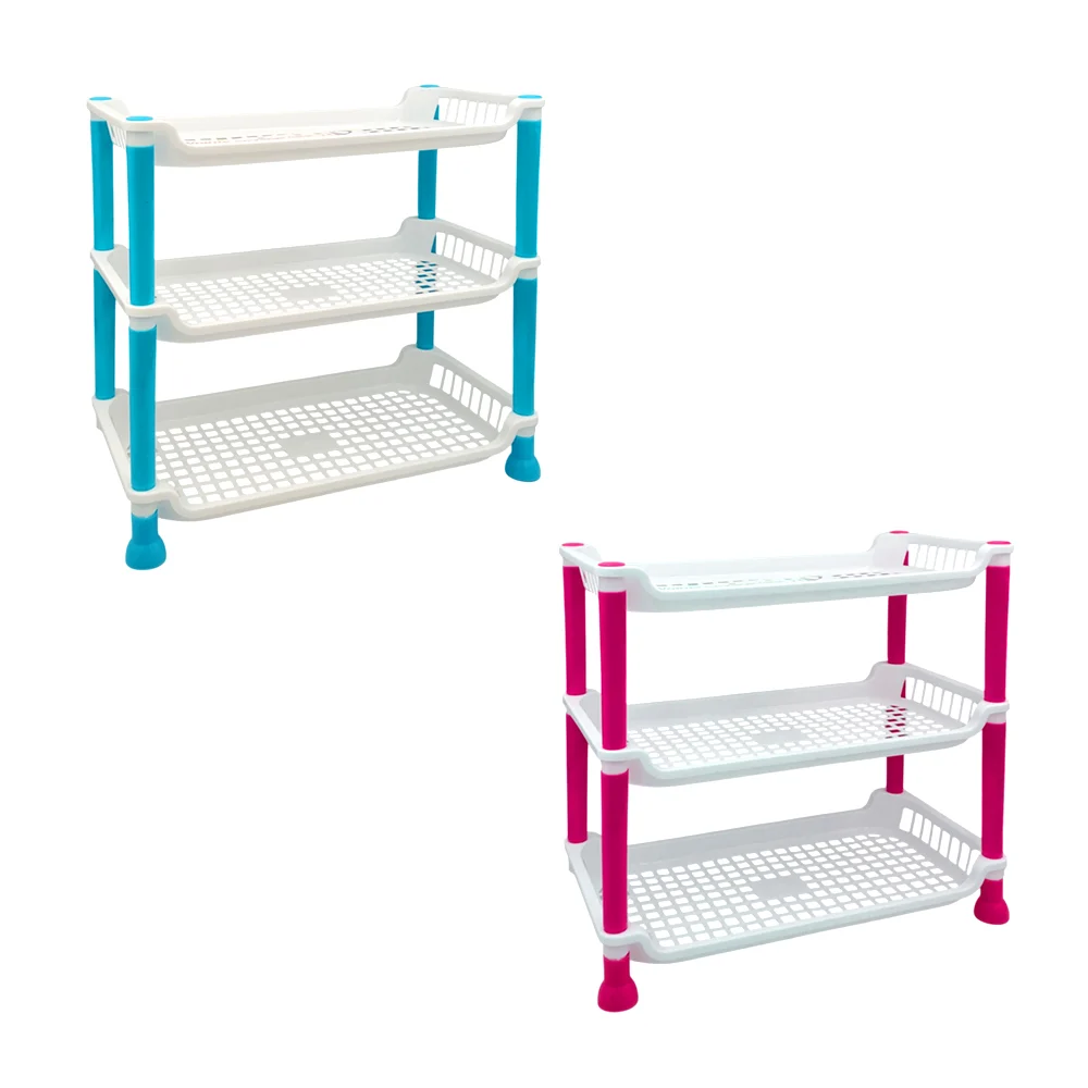 Estante organizador rectangular multiusos de plástico con 3 niveles /…