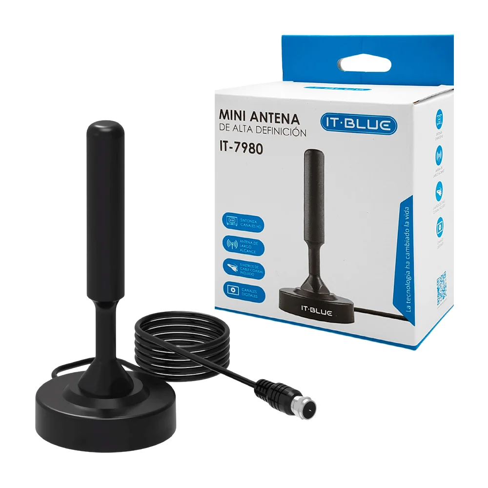 Mini antena de alta definición, largo alcance, base imantada, cable c…