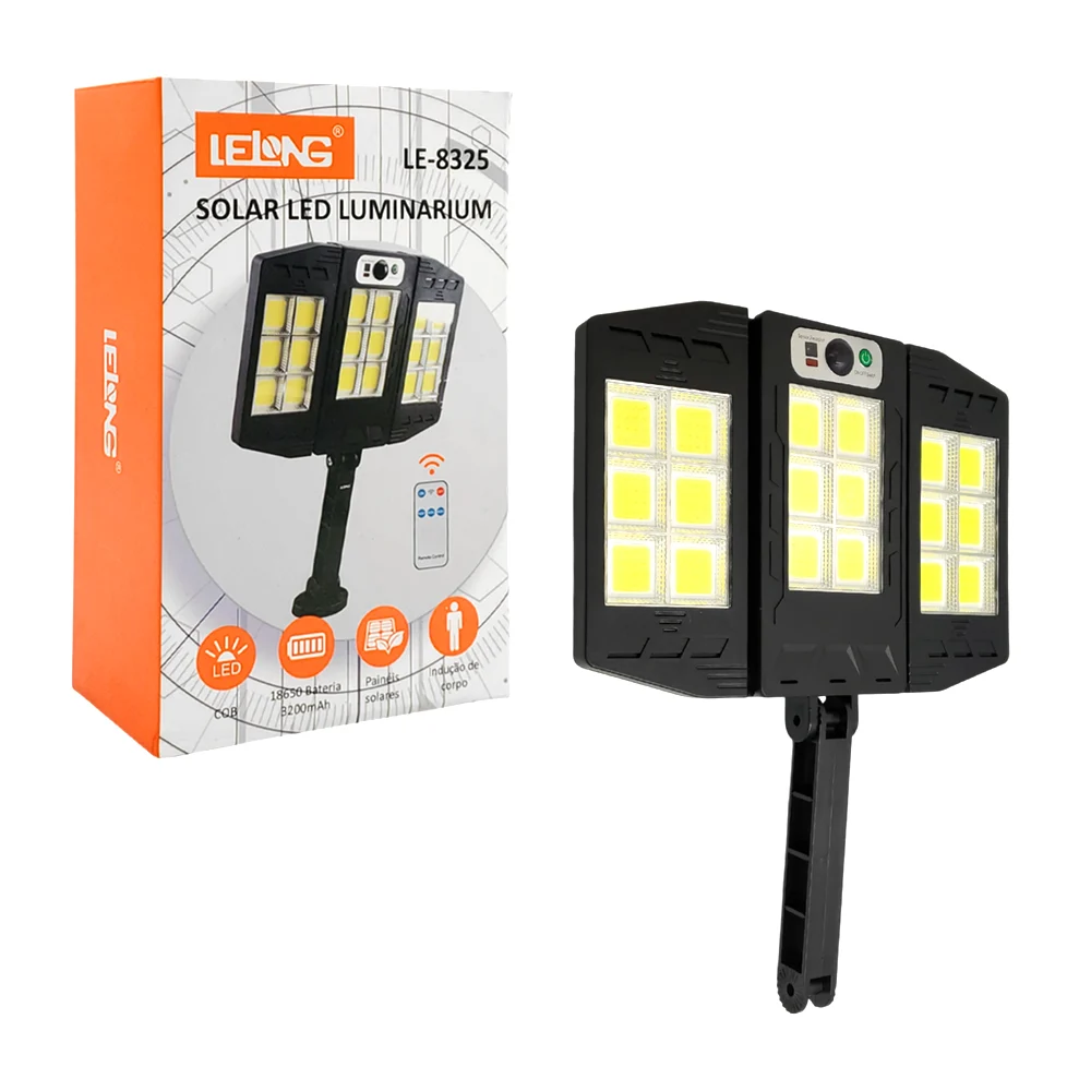 Set de 3 lámparas con panel solar, detección de movimiento + control …