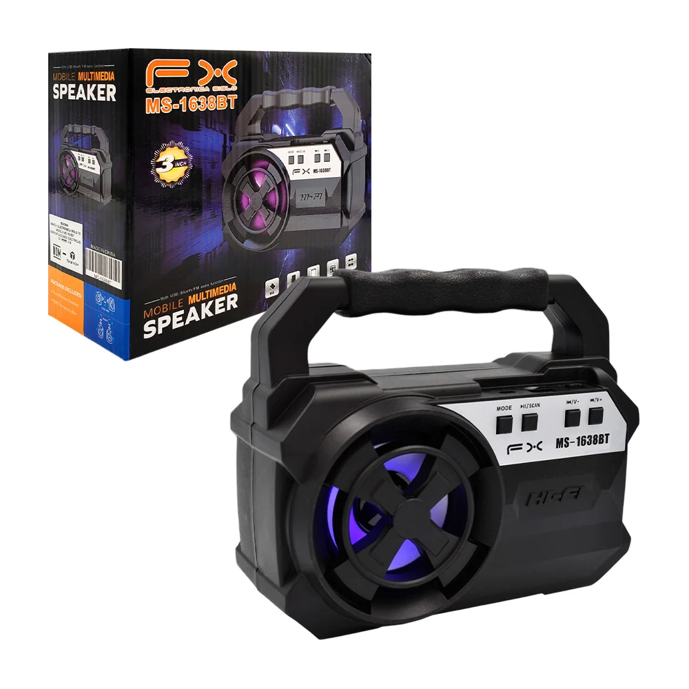 Bocina fx inalámbrica, portátil, 3in con puerto usb, tf y radio / ms-…