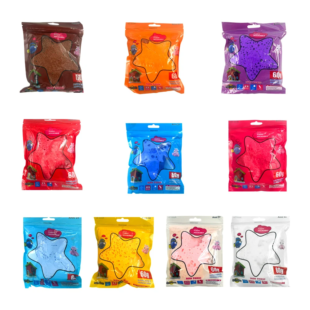 1pza Pasta de foamy moldeable de 60g, variedad de colores / nt801218