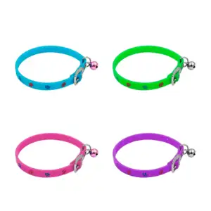 1pz collar de plástico para mascotas, relieve de huellas + cascabel, …