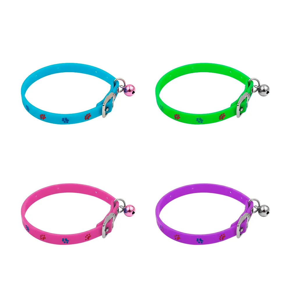 1pz collar de plástico para mascotas, relieve de huellas + cascabel, …