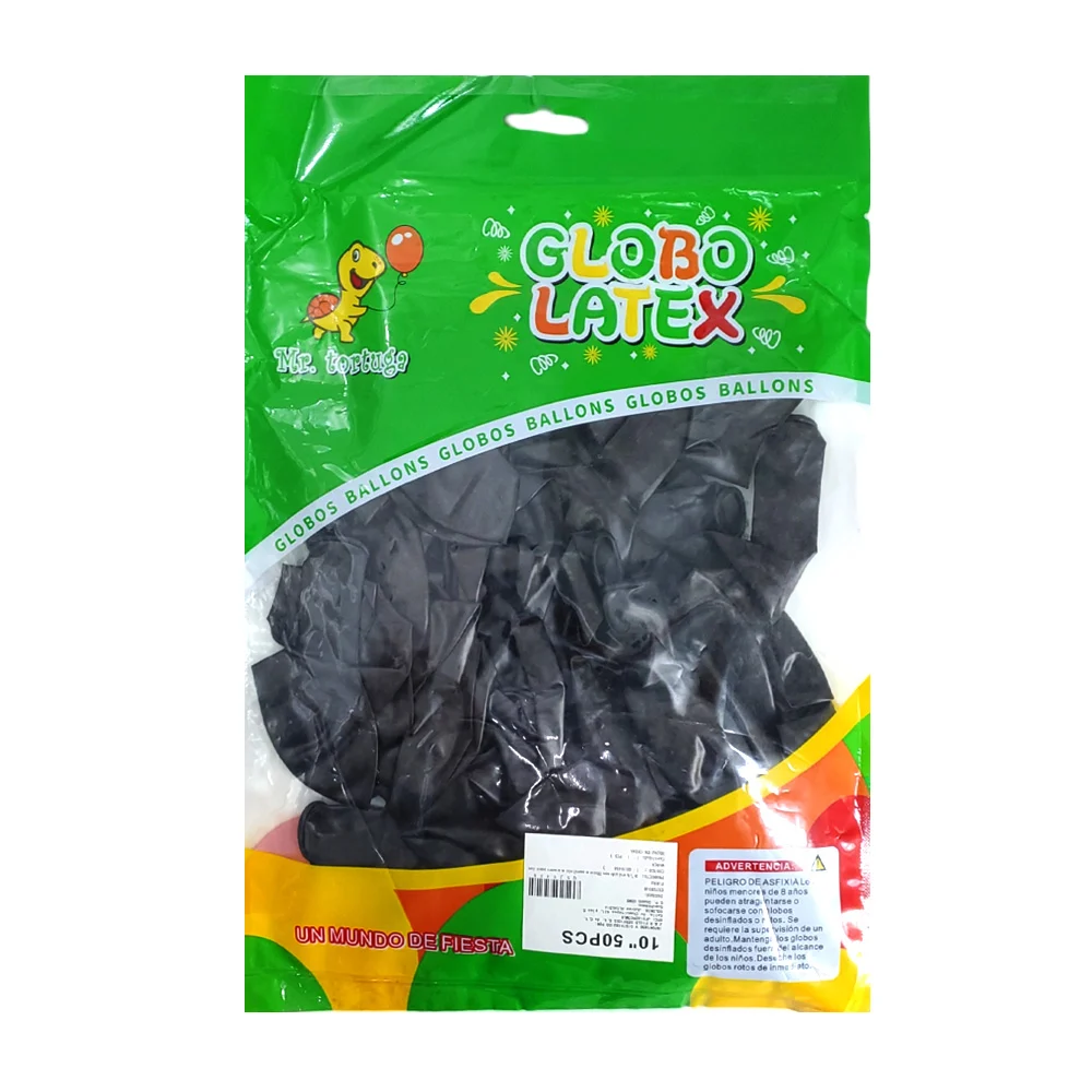 Paquete con 50 globos de látex, 10 pulgadas, negro metálico / mr.tort…