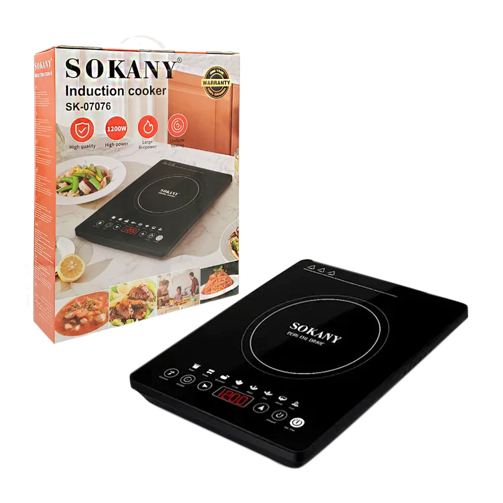Parrilla eléctrica sokany de inducción en color negro, 1200w / induct…