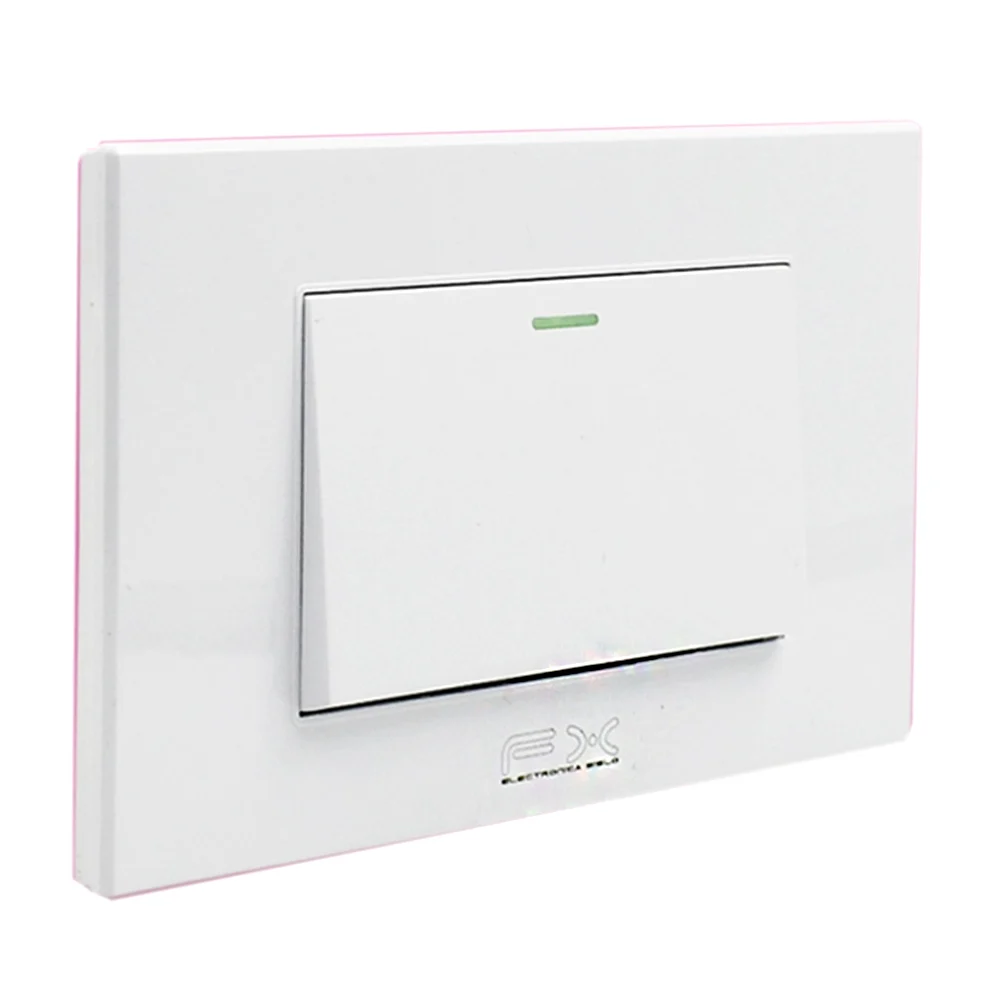 Placa fx para pared con 1 apagador grande, color blanco / sw-06