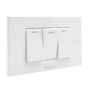 Placa fx para pared con 3 apagadores, en color blanco / sw-08