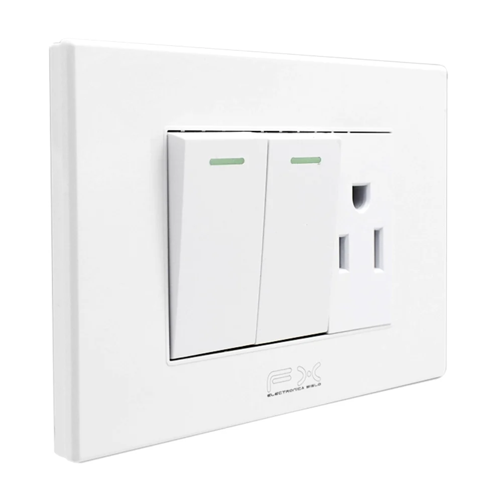 Placa enchufe para pared, 2 apagadores y 1 contacto trifásico, color …