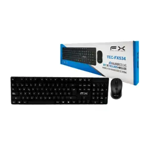 Combo teclado y mouse fx inalámbrico, sistema silencioso, resistente …