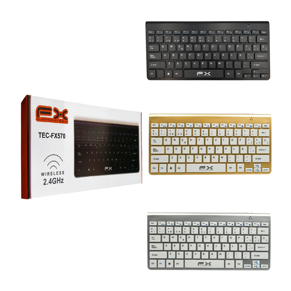 Teclado fx inalámbrico, diseño compacto, teclas silenciosas, variedad…