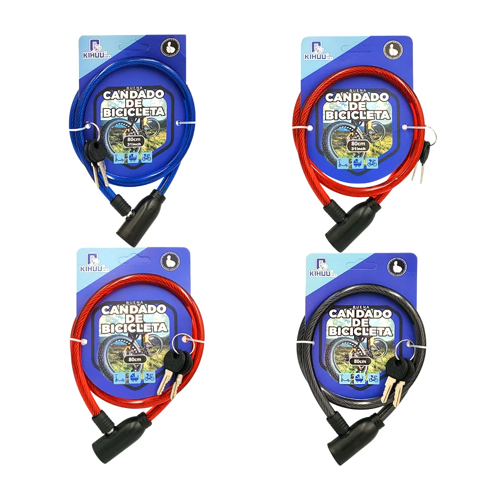 Candado kihuu de seguridad translúcida para bicicleta, 80cm, varios c…