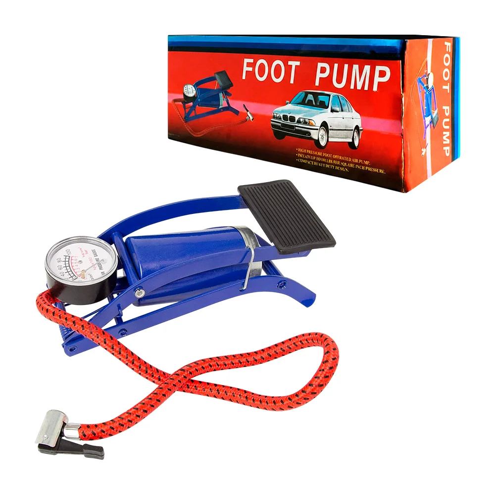 1pza Bomba de aire plegable con pedal e indicador de presión / foot p…