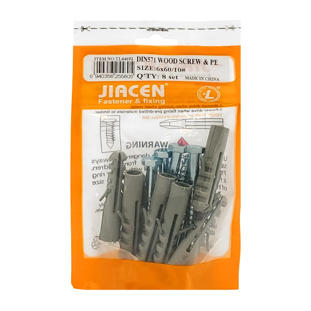 Paquete con 8 taquetes de plástico jiacen del #10 y 8 tornillos para …