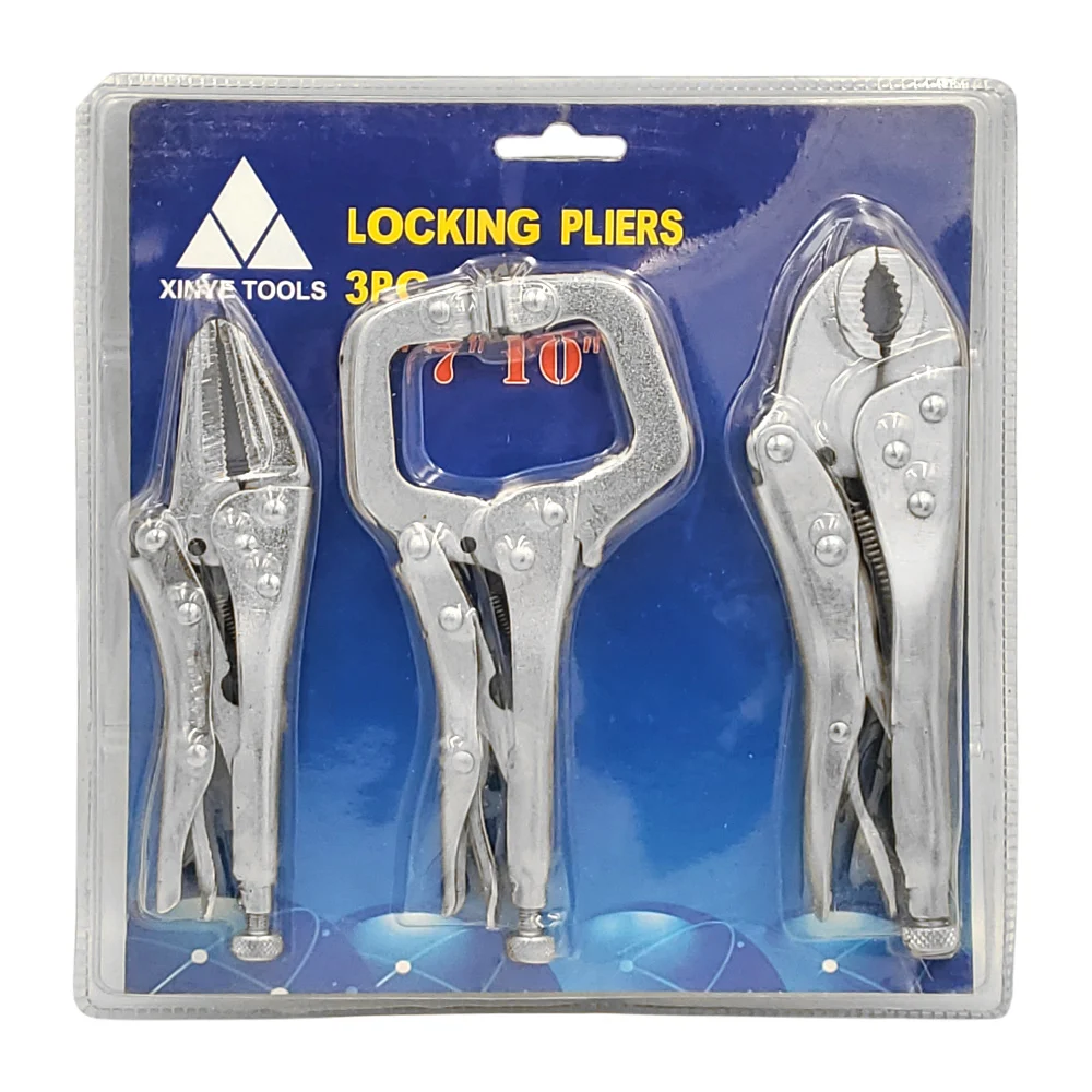 Blíster con 3 pinzas metálicas de presión de 10 pulgadas / locking pl…