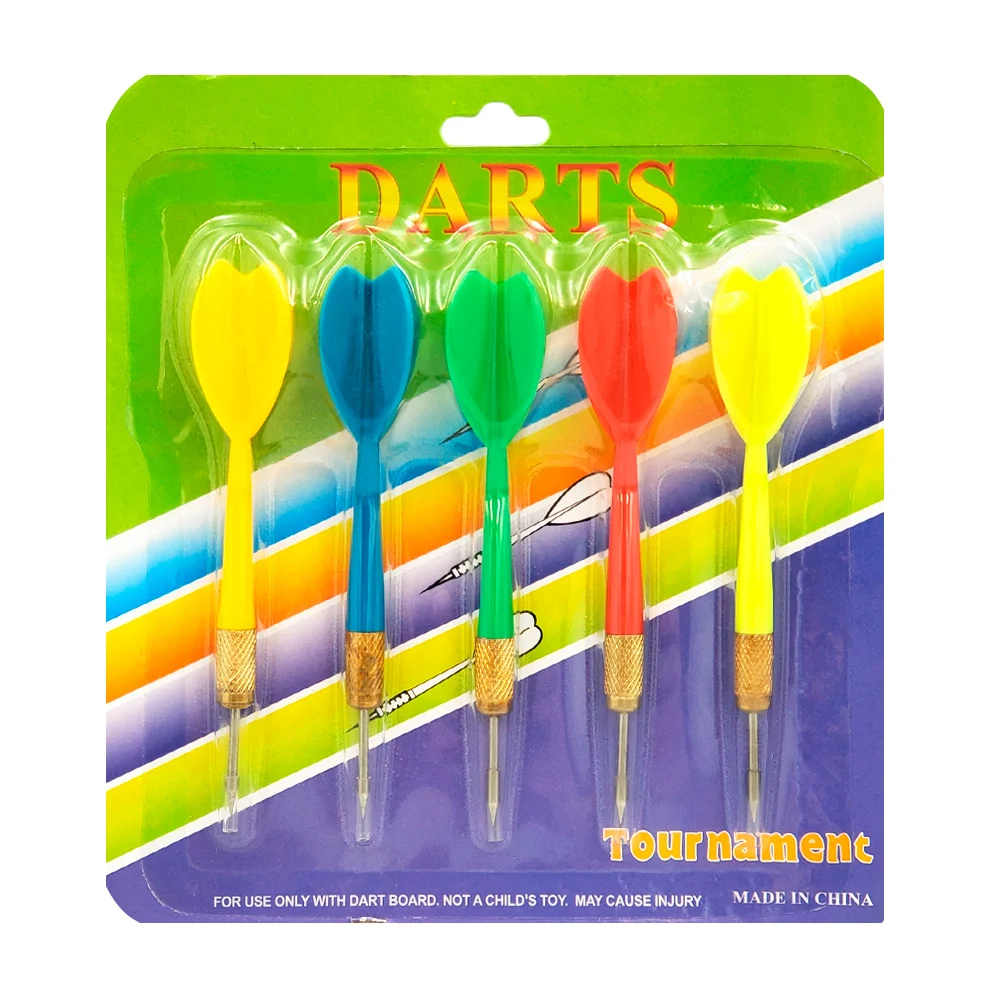 Blíster con 5 dardos de punta metálica, varios colores / darts / ty36…