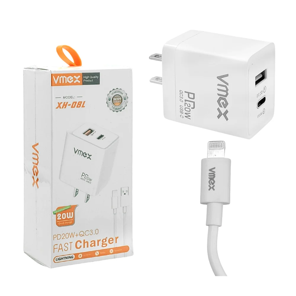 Combo cargador, carga rápida 20w, doble salida usb-a y usb-c, cable u…