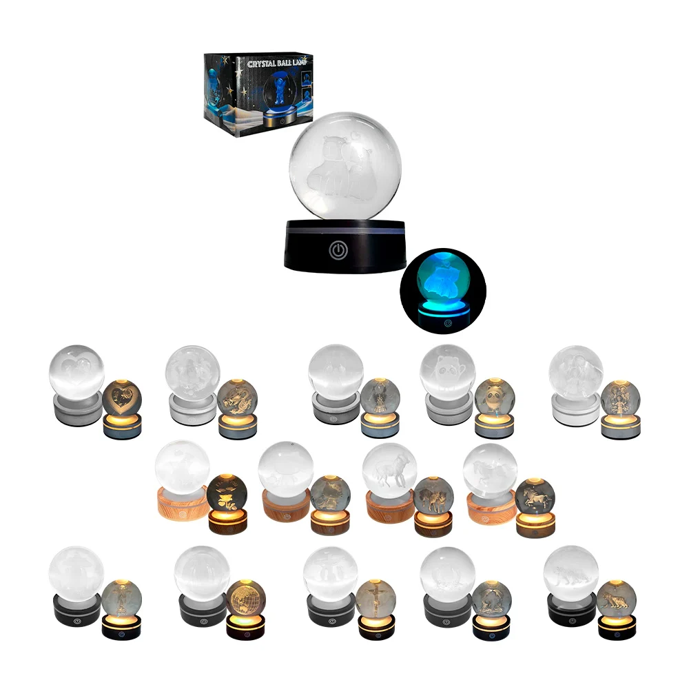 Lámpara usb en forma de esfera + diseño 3d y base giratoria de plásti…
