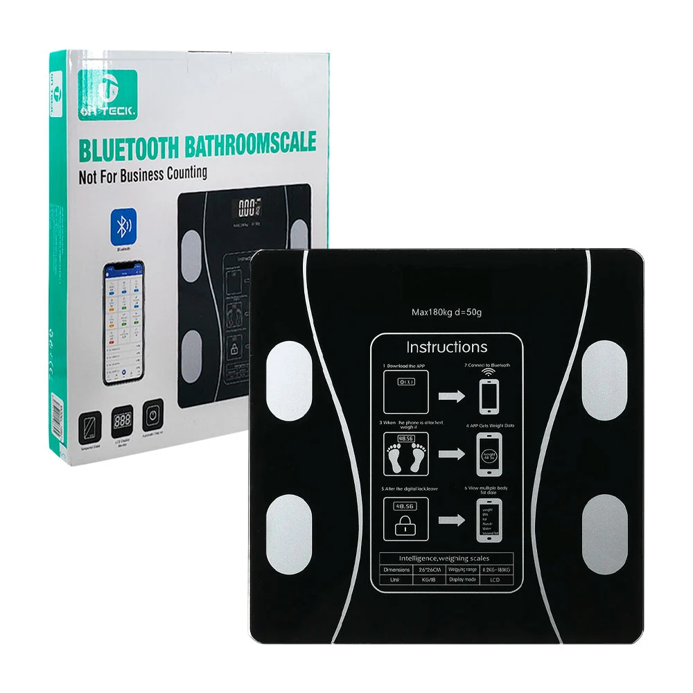 Báscula cuadrada bluetooth on teck con capacidad max de 180kg / 10862