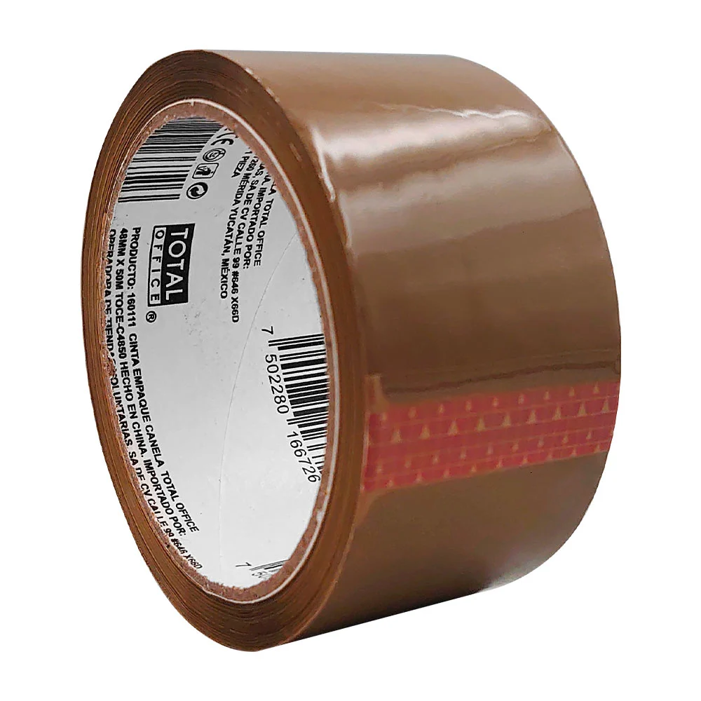 1 pza cinta adhesiva canela total office, 48mm x 50 m para empaque / …
