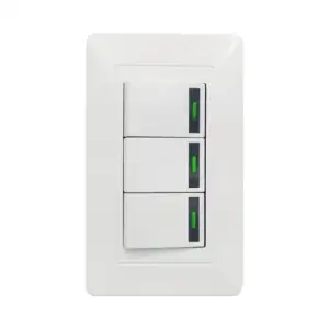 Placa de pared, con 3 interruptores apagadores sencillos / línea capr…