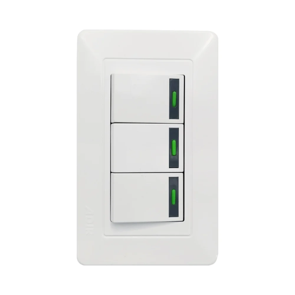 Placa de pared, con 3 interruptores apagadores sencillos / línea capri / adir / 4404