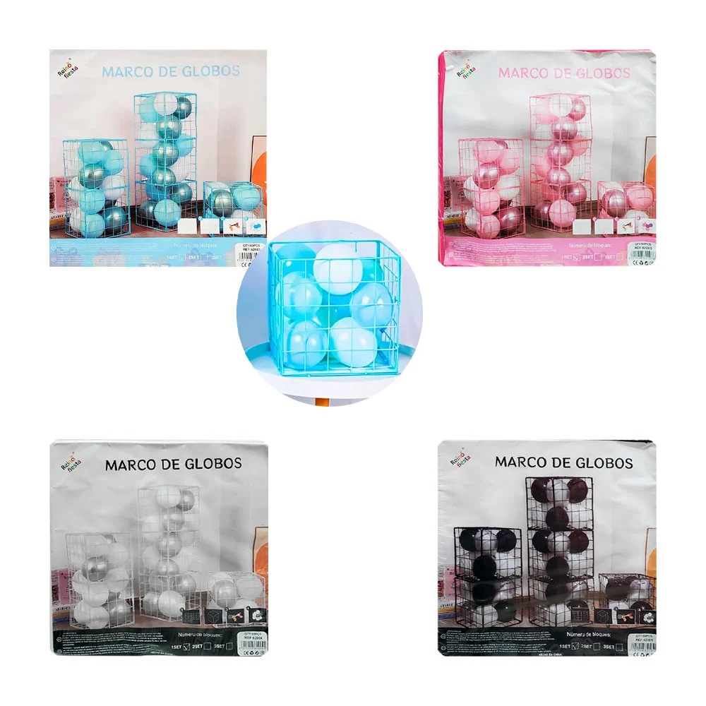 Set de rejas armables en forma de cubo, de plástico azul, con medida …