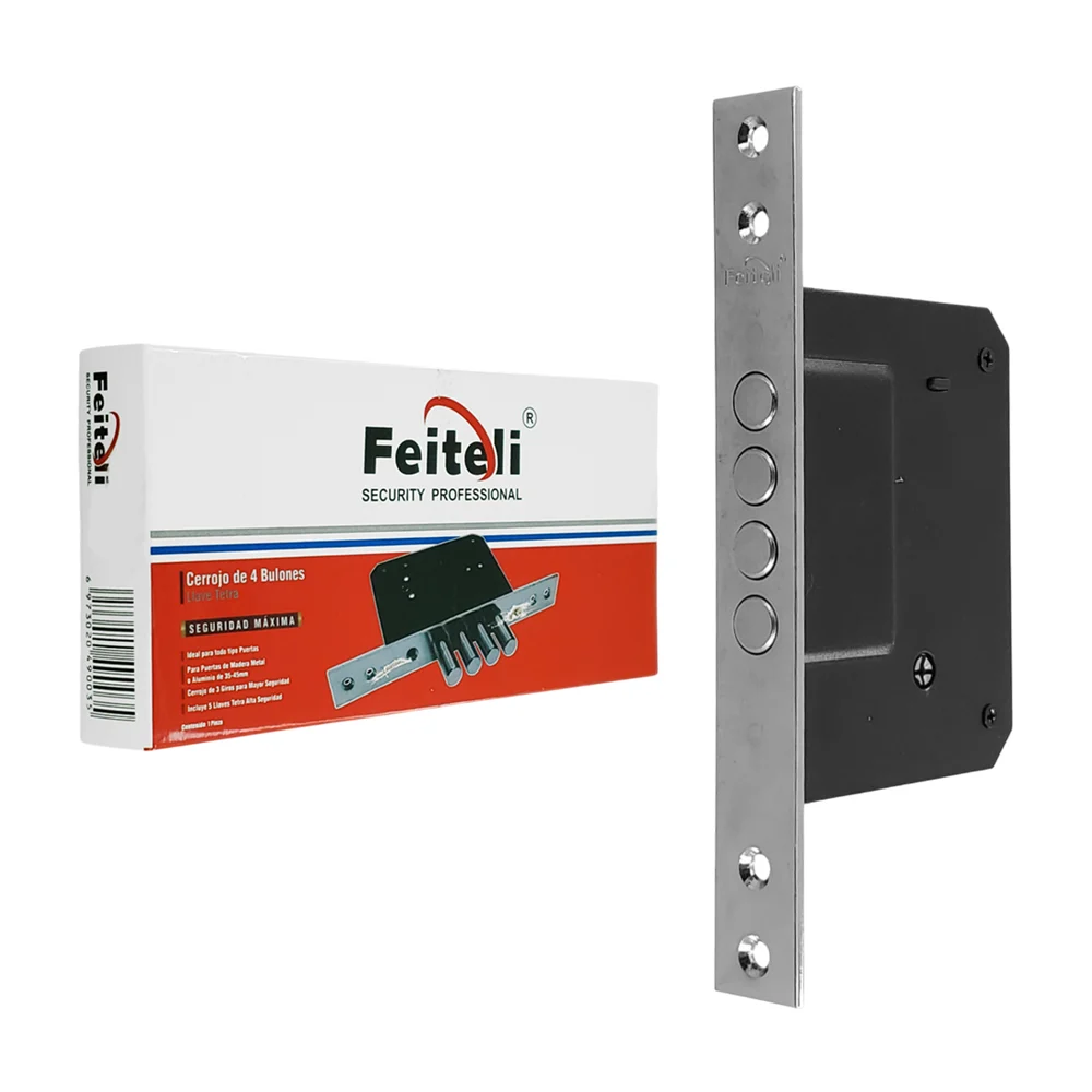 Cerrojo de máxima seguridad, 4 pestillos + 5 llaves tetra de alta seg…