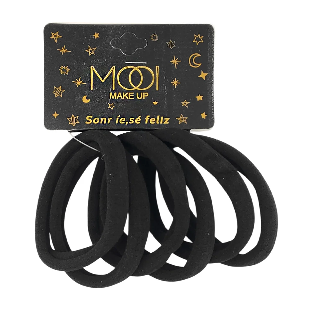 Paquete con 6 donas ligas de color negro para el cabello, 6.5cm / 750…
